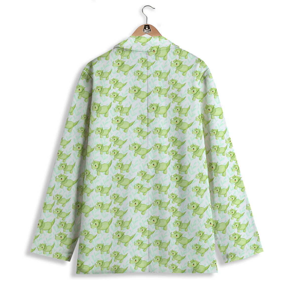Green Dinosaur Little Print Pattern Women's Blazer-grizzshop
