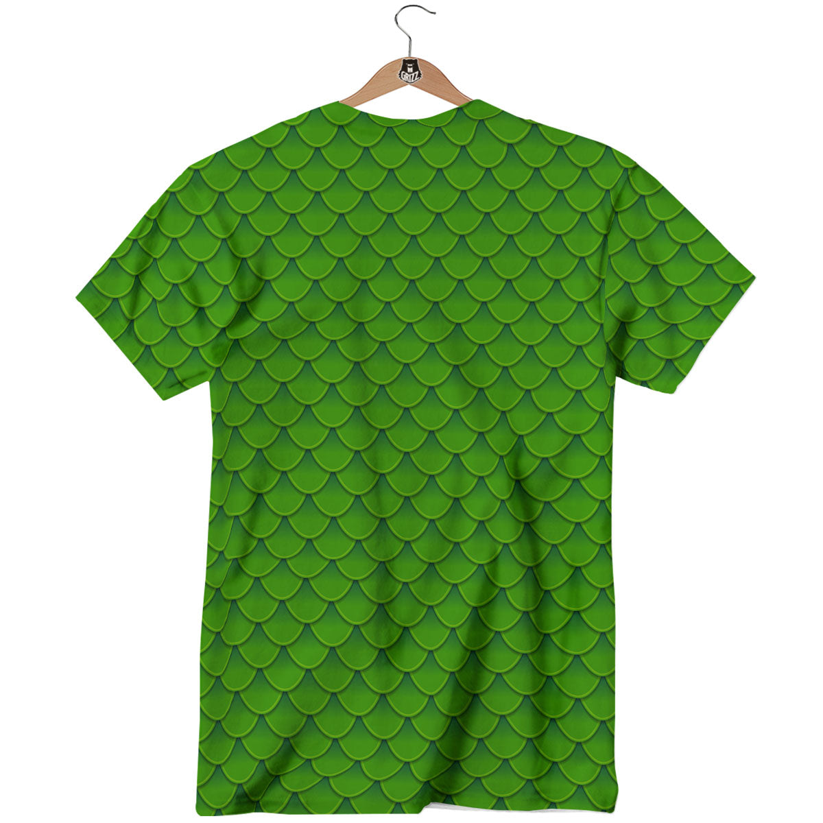 Green Dragon Scales Print Pattern T-Shirt-grizzshop