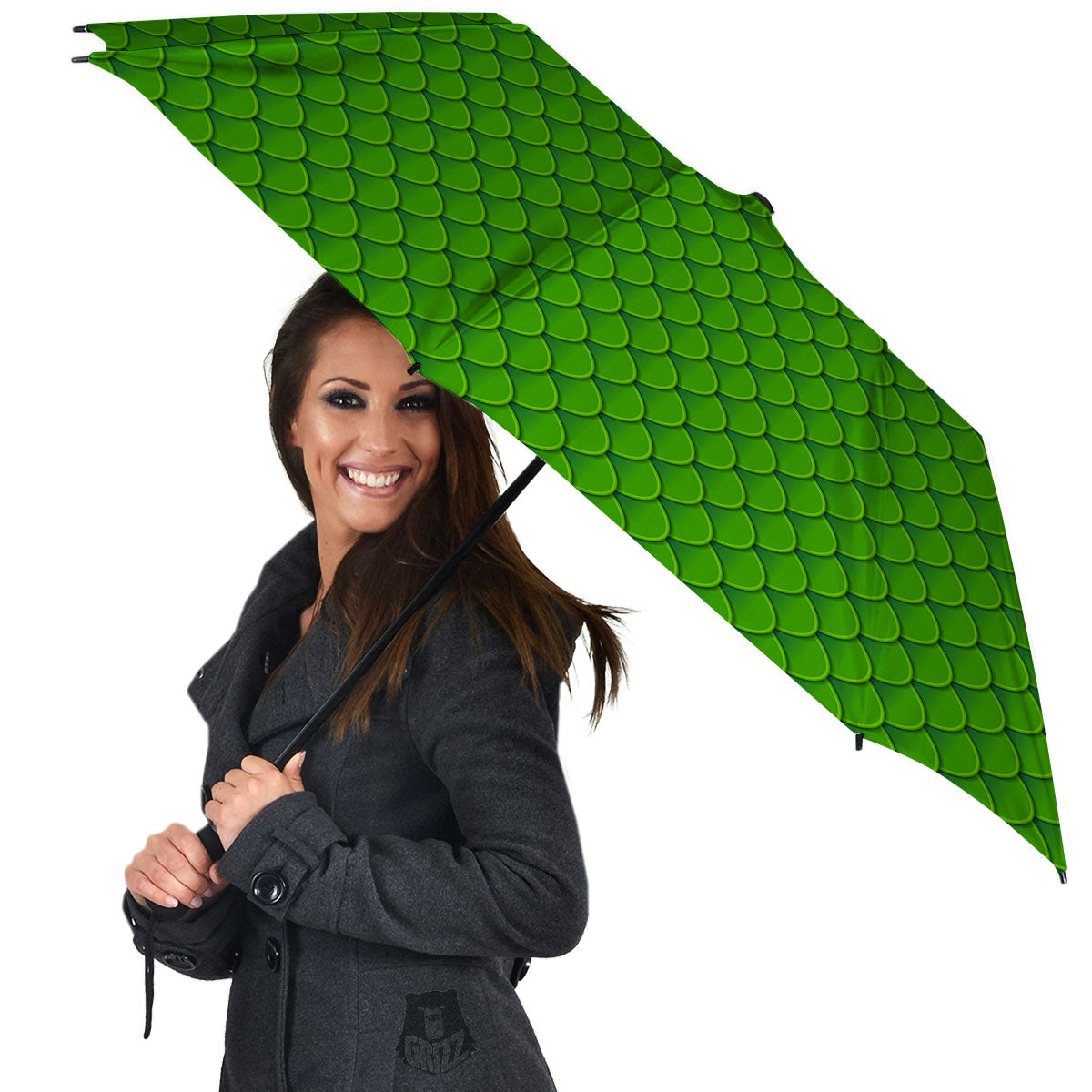 Green Dragon Scales Print Pattern Umbrella-grizzshop