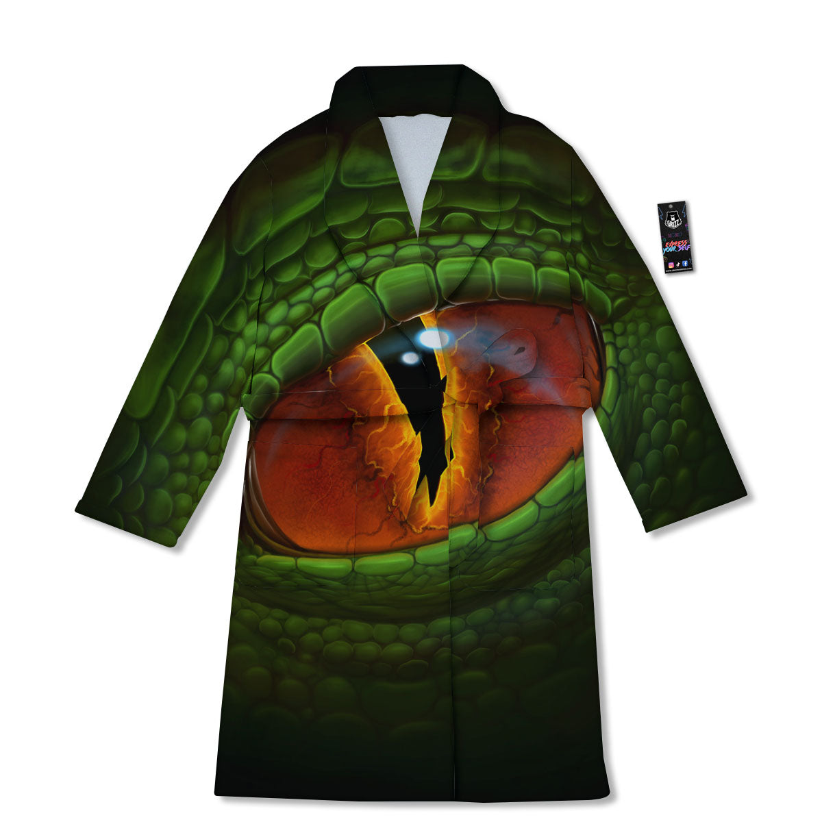 Green Dragon's Eye Print Bathrobe-grizzshop