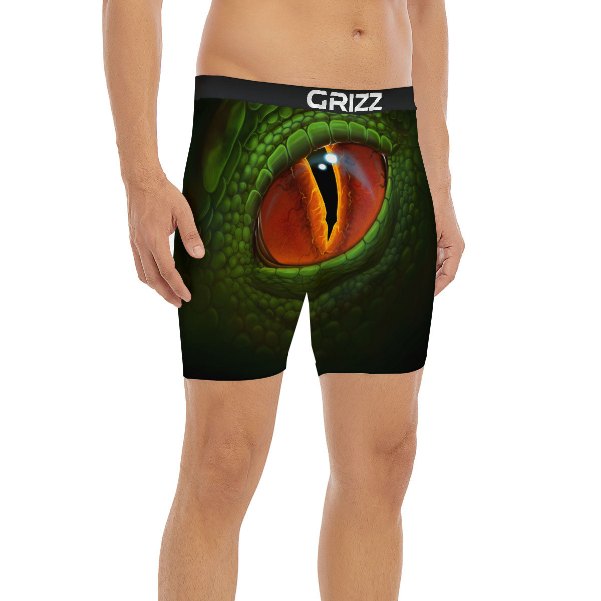 Green Dragon's Eye Print Boxer Briefs-grizzshop