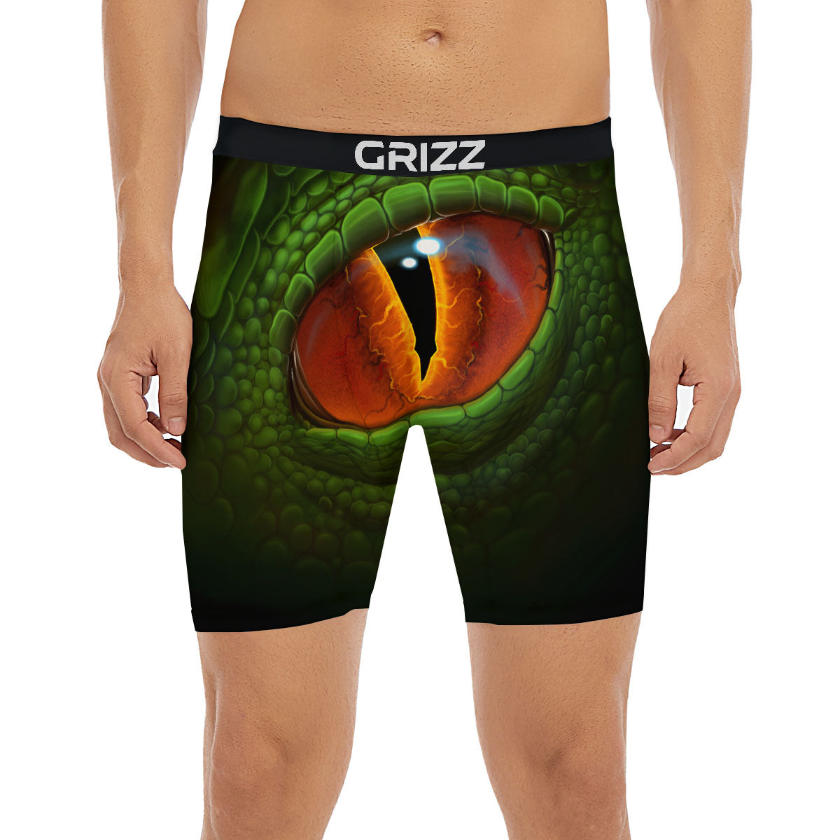 Green Dragon's Eye Print Boxer Briefs-grizzshop