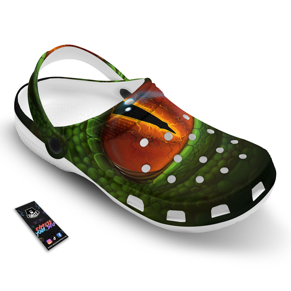 Green Dragon's Eye Print Clog-grizzshop