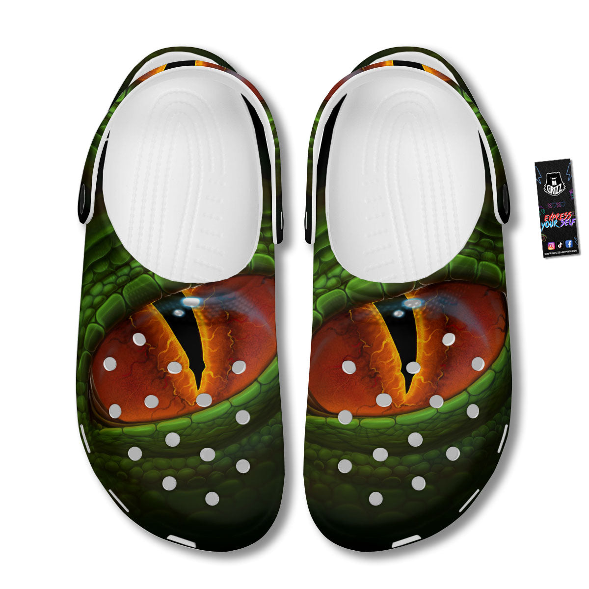 Green Dragon's Eye Print Clog-grizzshop