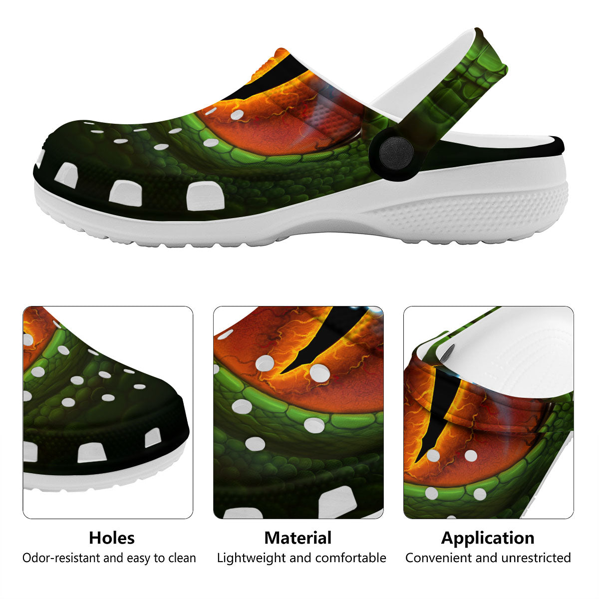 Green Dragon's Eye Print Clog-grizzshop