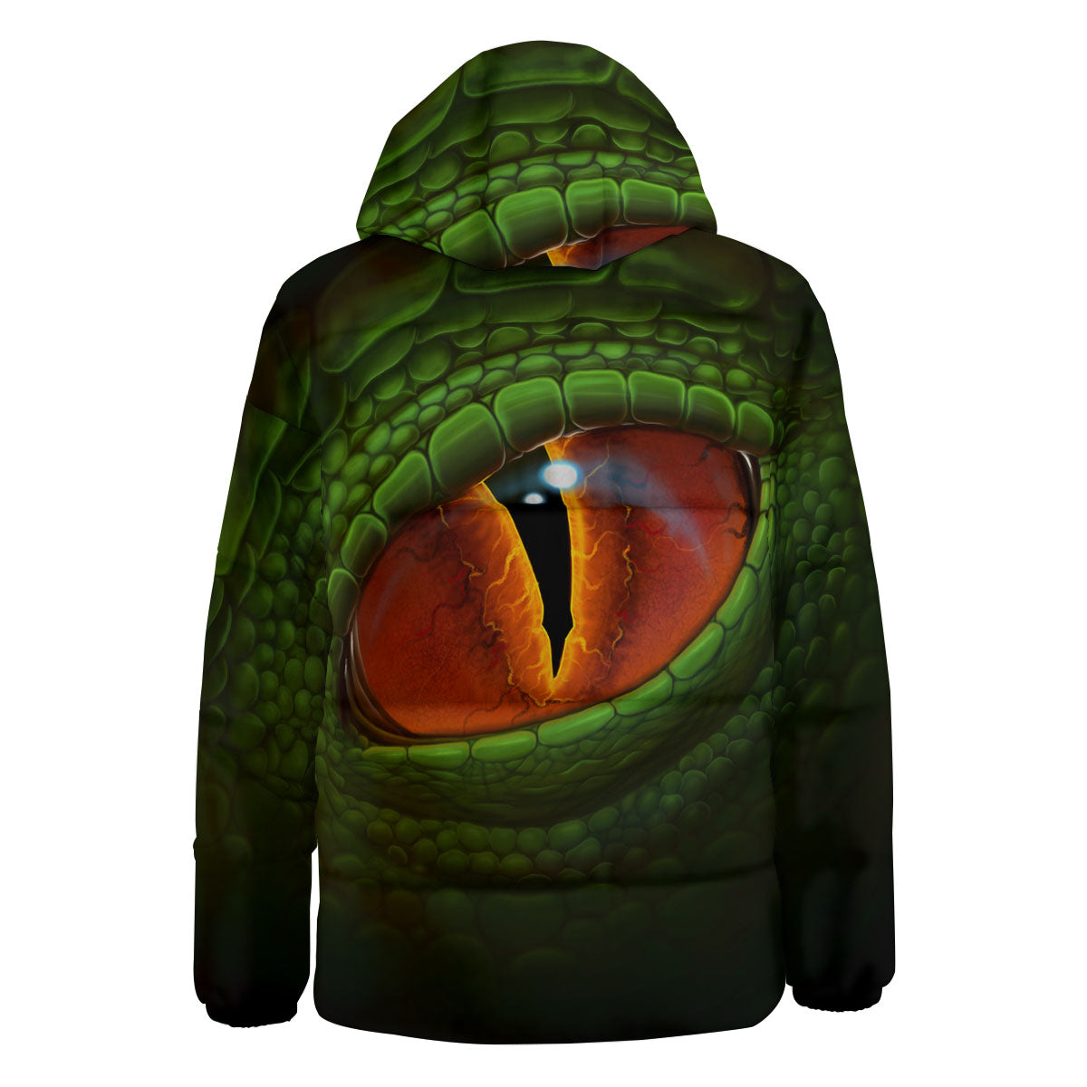 Green Dragon's Eye Print Down Jacket-grizzshop