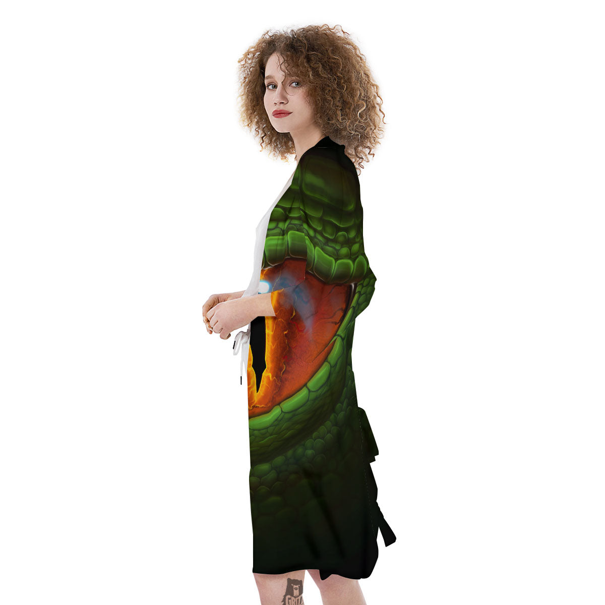 Green Dragon's Eye Print Kimono-grizzshop