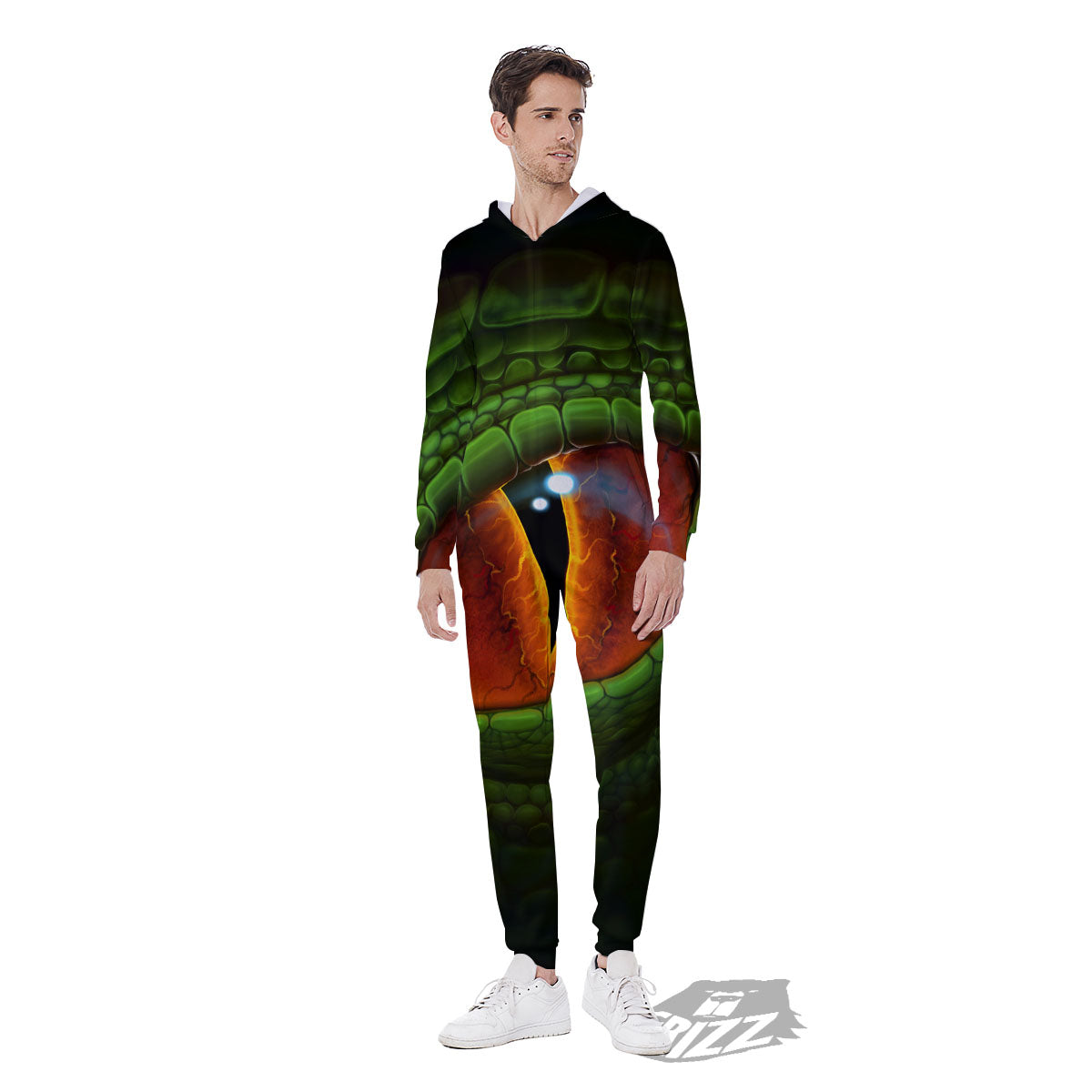 Green Dragon's Eye Print Men's Jumpsuit-grizzshop