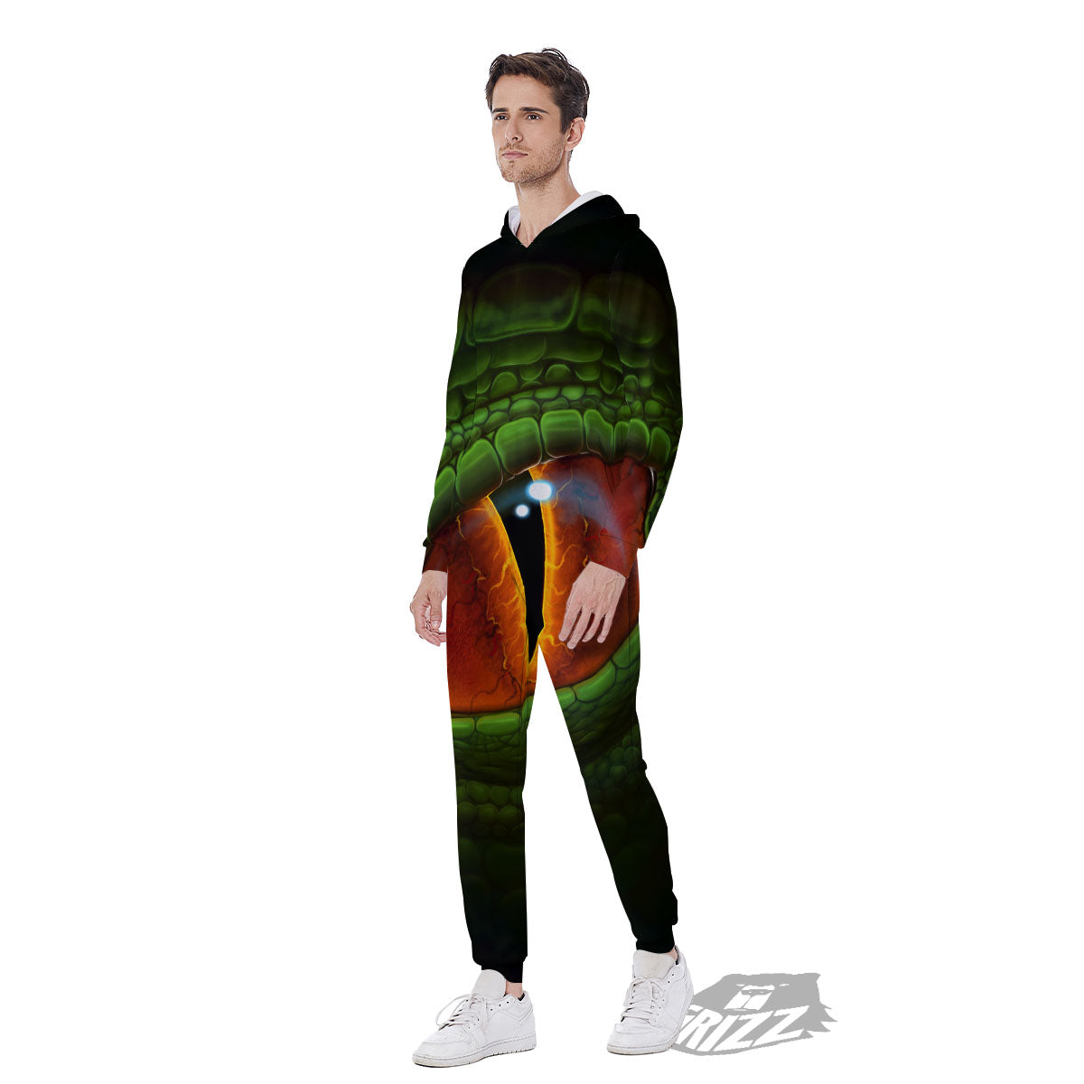 Green Dragon's Eye Print Men's Jumpsuit-grizzshop