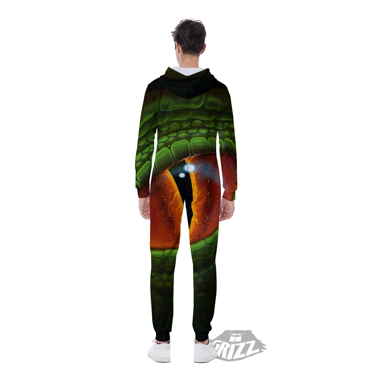 Green Dragon's Eye Print Men's Jumpsuit-grizzshop