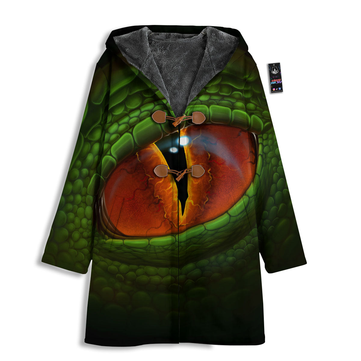 Green Dragon's Eye Print Men's Windbreaker Jacket-grizzshop