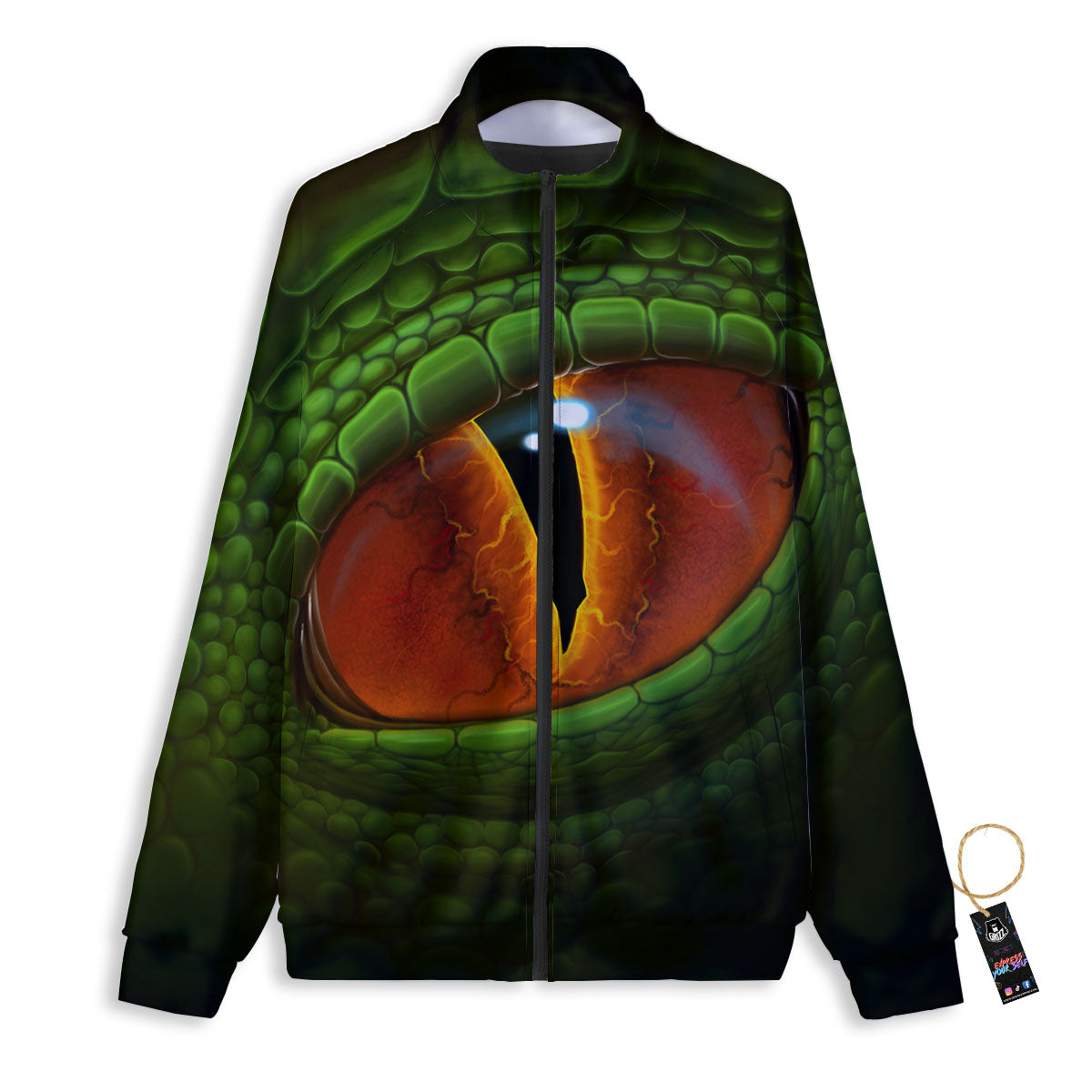 Green Dragon's Eye Print Track Jacket-grizzshop