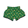 Green Durian Print Pattern Muay Thai Boxing Shorts-grizzshop