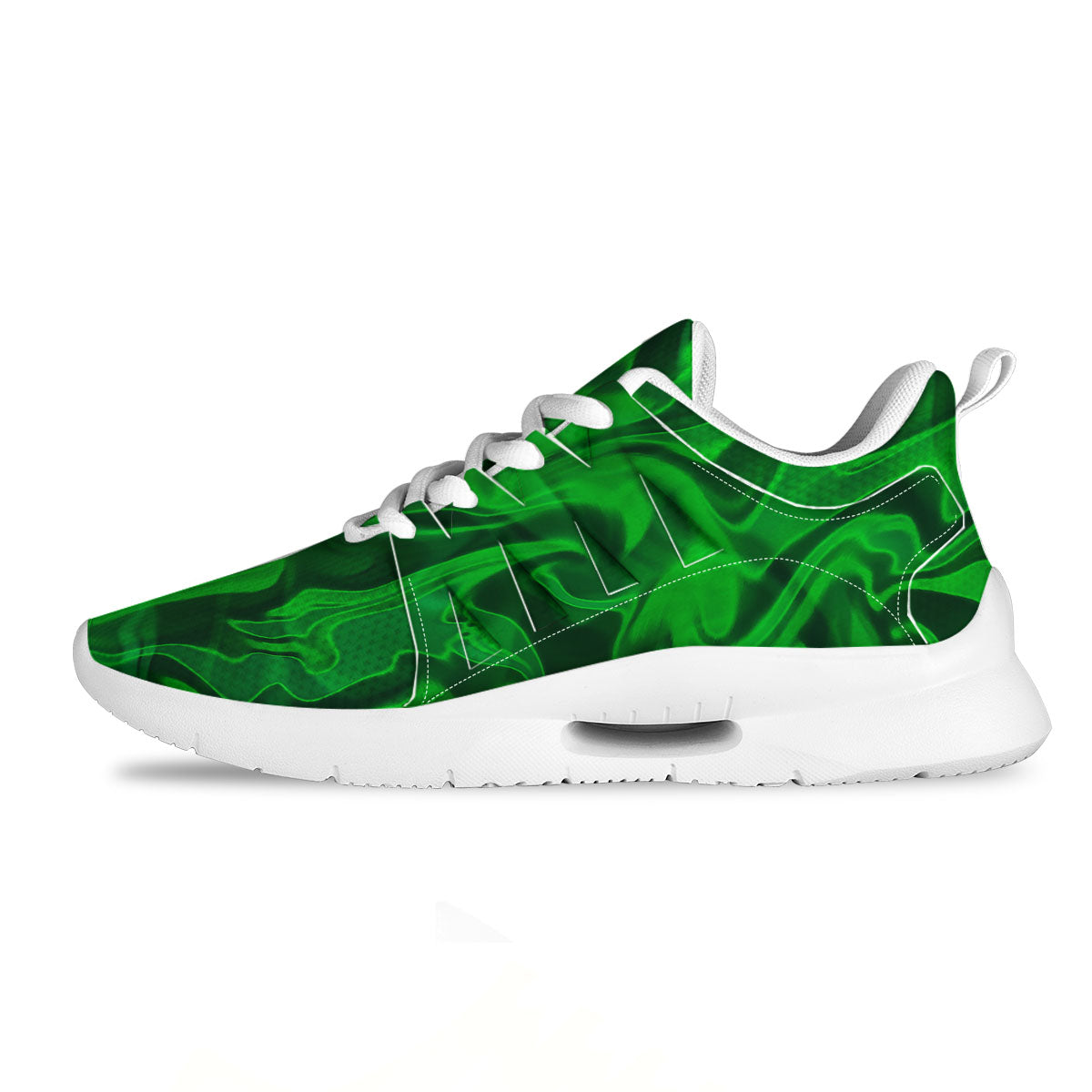 Green Energy Plasma Print Tennis Shoes-grizzshop