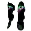 Green Galaxy Space Moon Earth Print Muay Thai Shin Guards-grizzshop