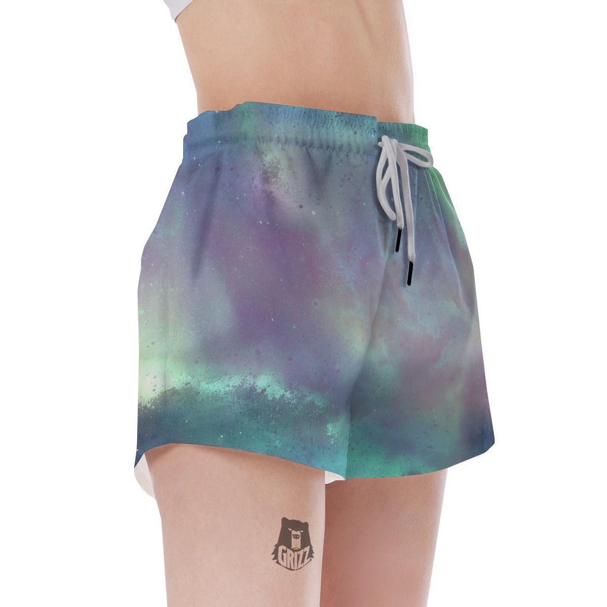 Green Galaxy Space Women's Shorts-grizzshop