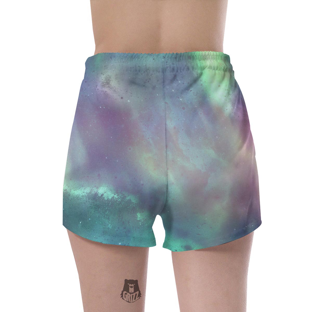 Green Galaxy Space Women's Shorts-grizzshop