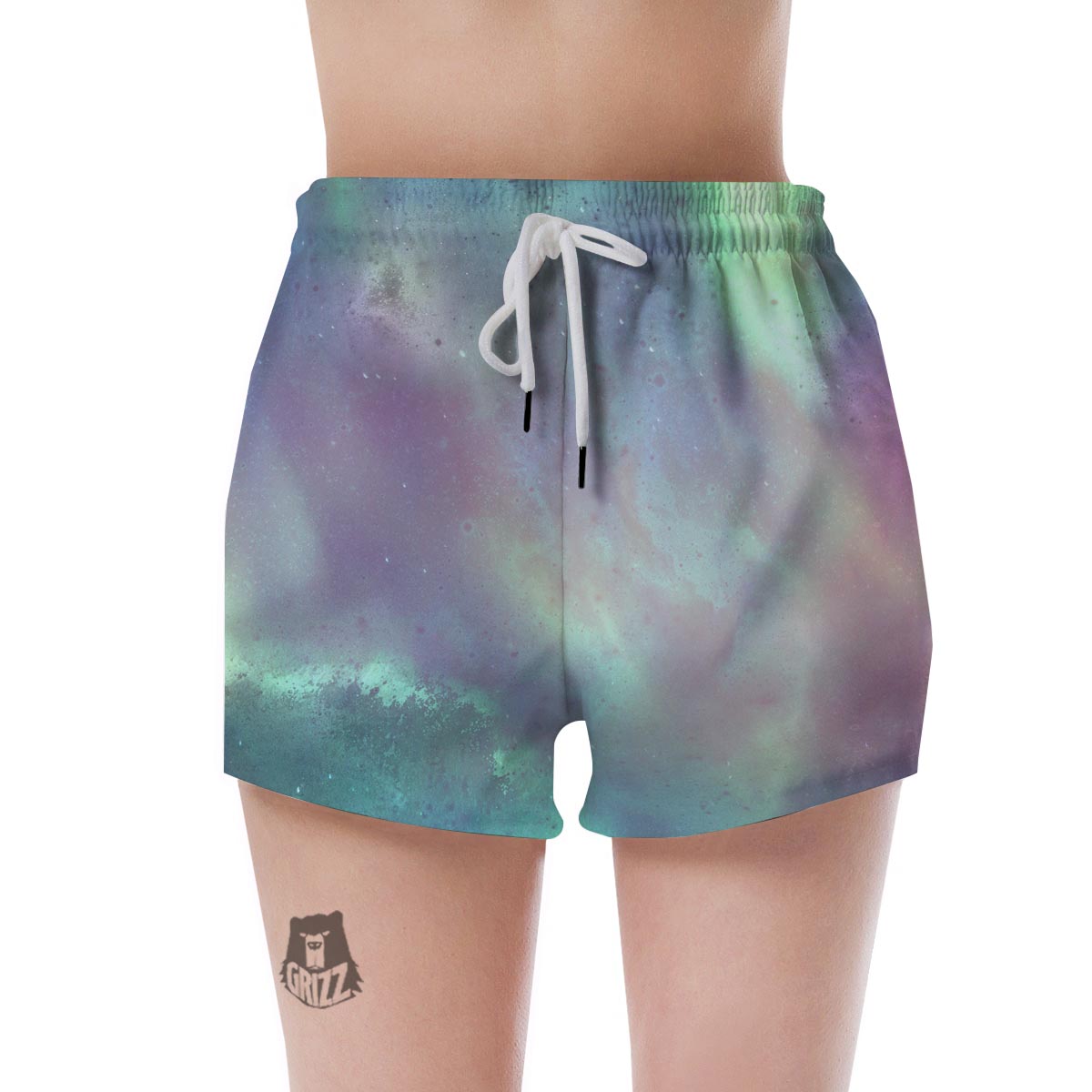Green Galaxy Space Women's Shorts-grizzshop