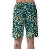 Green Geometric Abstract Men's Shorts-grizzshop