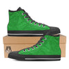 Green Glitter Artwork Print Black High Top Shoes-grizzshop