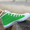 Green Glitter Artwork Print White High Top Shoes-grizzshop