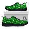 Green Glitter Artwork Shamrock Print Pattern Black Sneaker-grizzshop