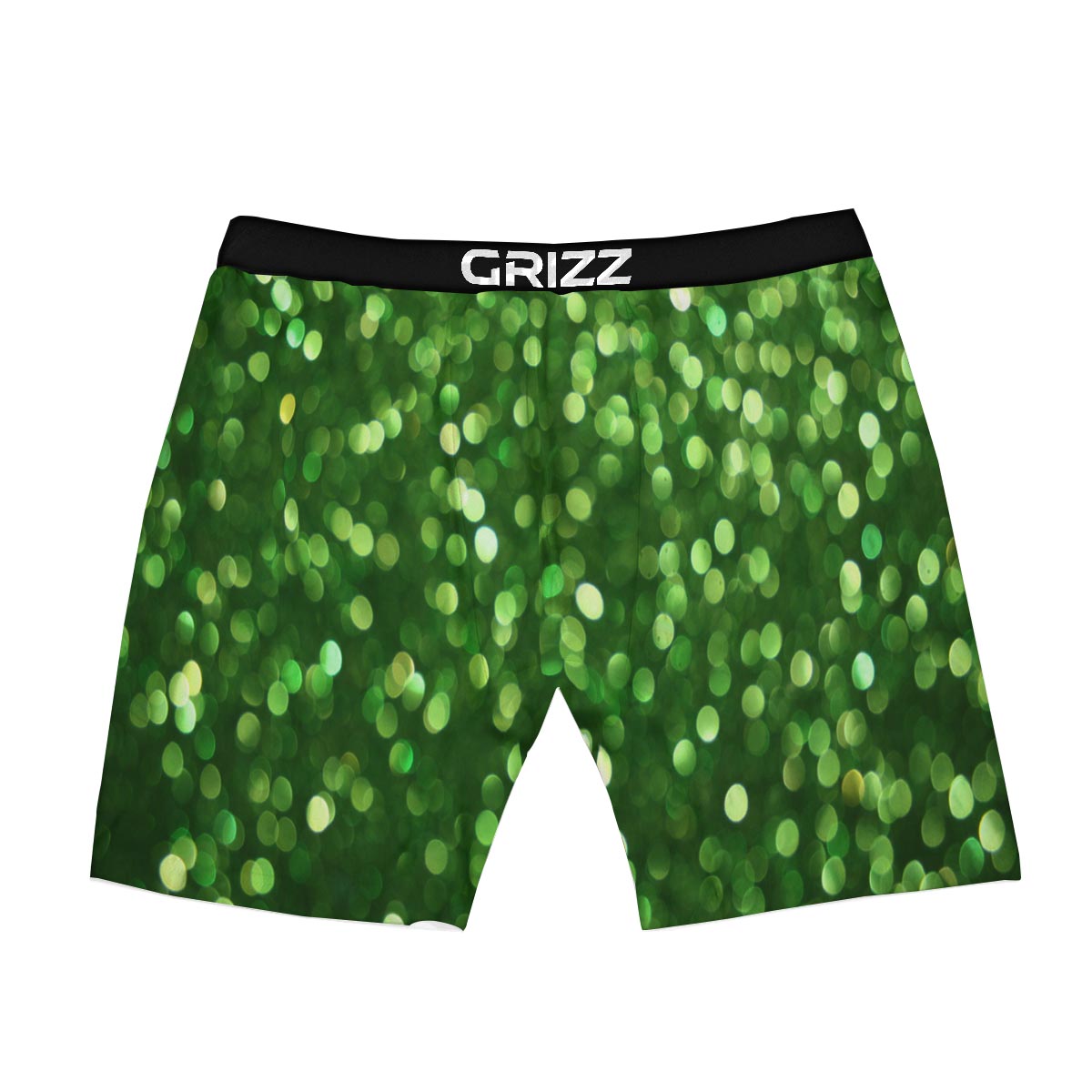 Green Glitter Artwork Shamrock Print Pattern Boxer Briefs-grizzshop