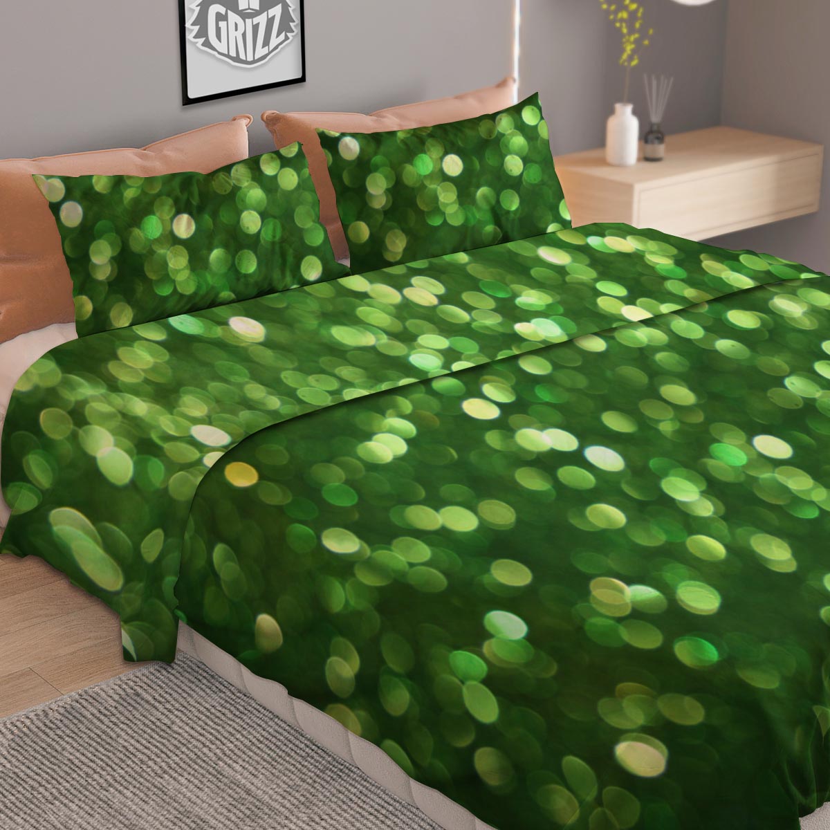 Gingham White And Teal Print Pattern Duvet Cover Bedding Set