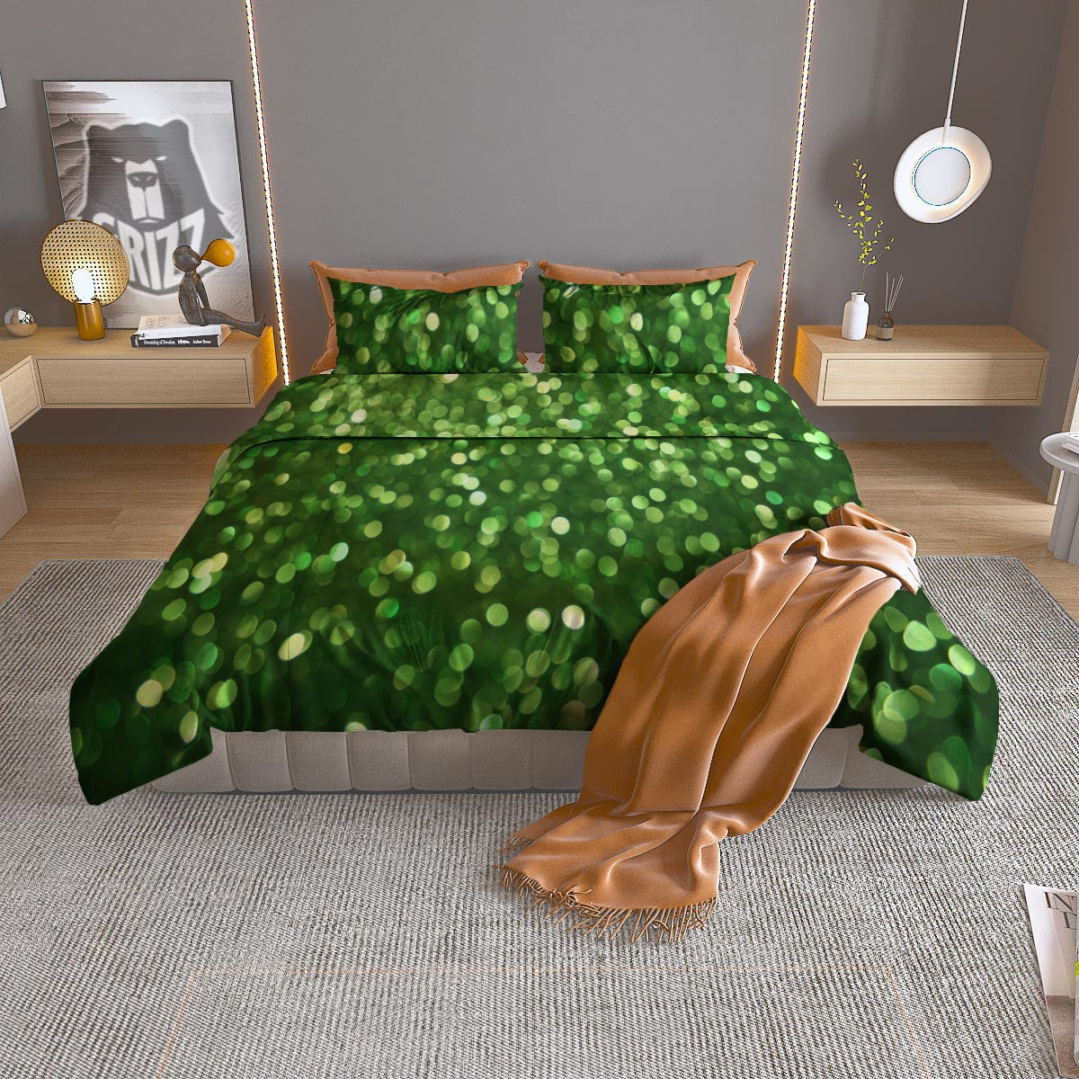 Gingham White And Teal Print Pattern Duvet Cover Bedding Set