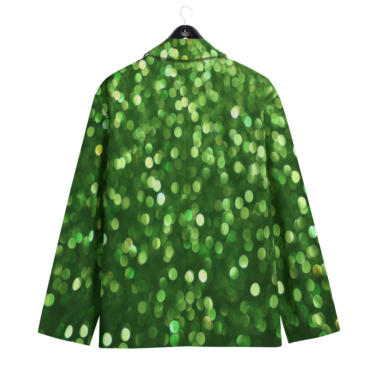 Green Glitter Artwork Shamrock Print Pattern Men's Sport Coat-grizzshop