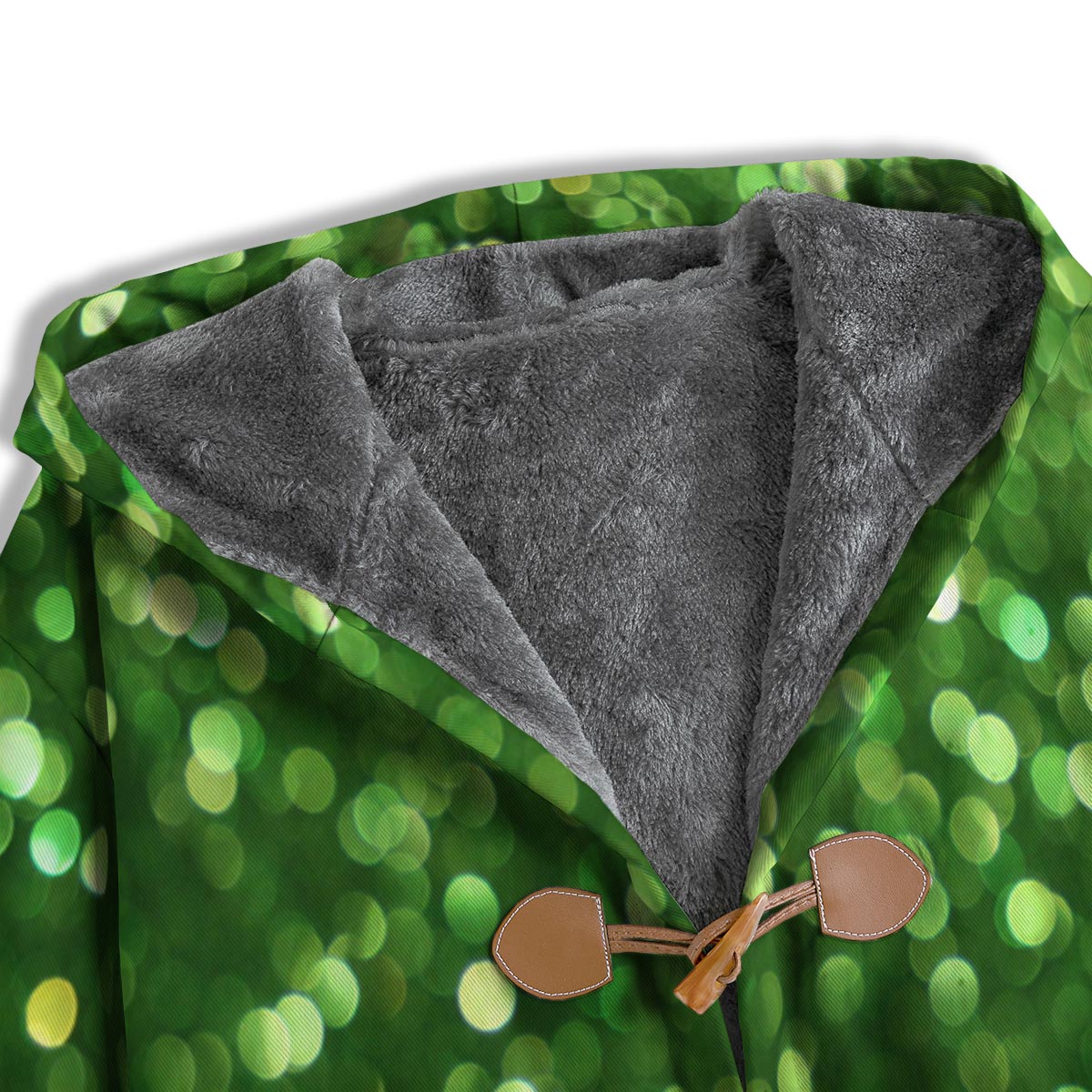 Green Glitter Artwork Shamrock Print Pattern Men's Windbreaker Jacket-grizzshop