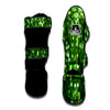 Green Glitter Artwork Shamrock Print Pattern Muay Thai Shin Guards-grizzshop