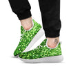 Green Glitter Artwork Shamrock Print Pattern White Athletic Shoes-grizzshop