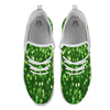 Green Glitter Artwork Shamrock Print Pattern White Athletic Shoes-grizzshop