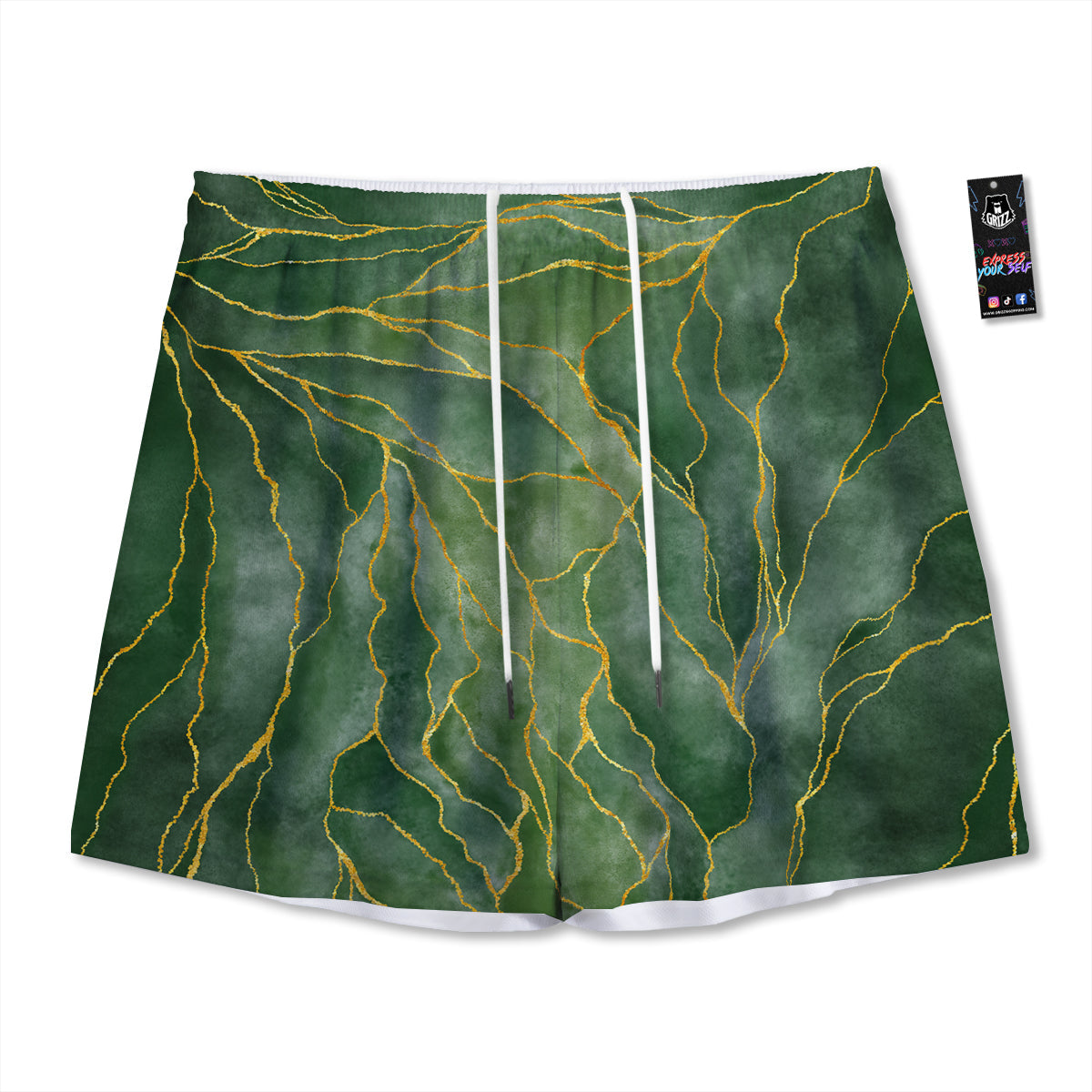 Leopard Glitter Gold Print Mesh Shorts