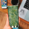 Green Golden Cracked Marble Print Tumbler-grizzshop