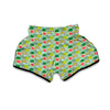 Green Guava Drawing Color Print Pattern Muay Thai Boxing Shorts-grizzshop