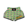 Green Guava Drawing Color Print Pattern Muay Thai Boxing Shorts-grizzshop