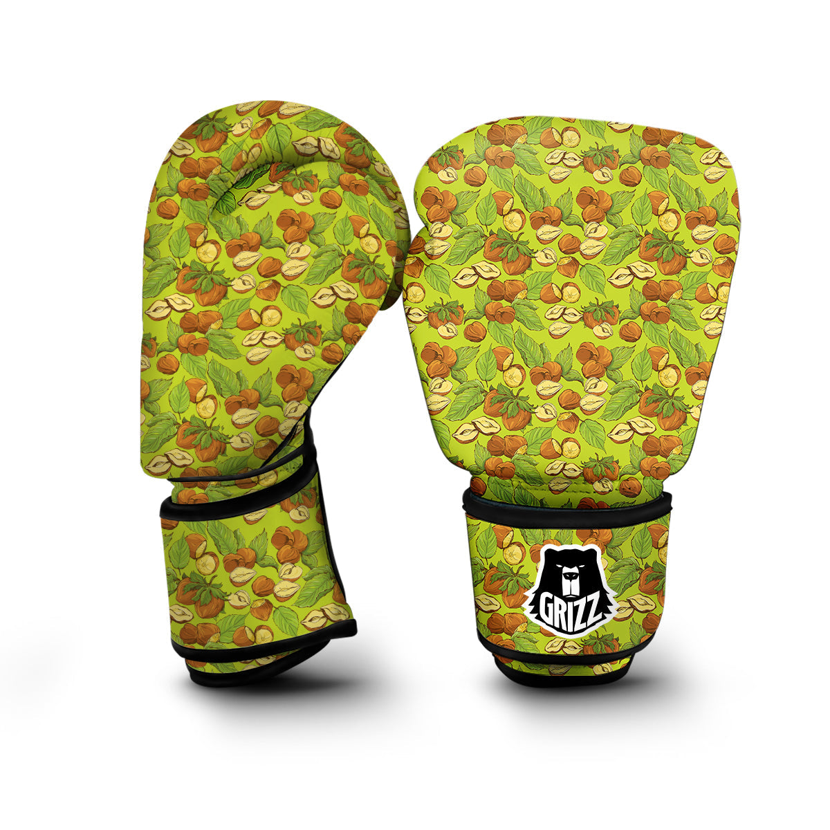 Green Hazelnuts Print Pattern Boxing Gloves-grizzshop