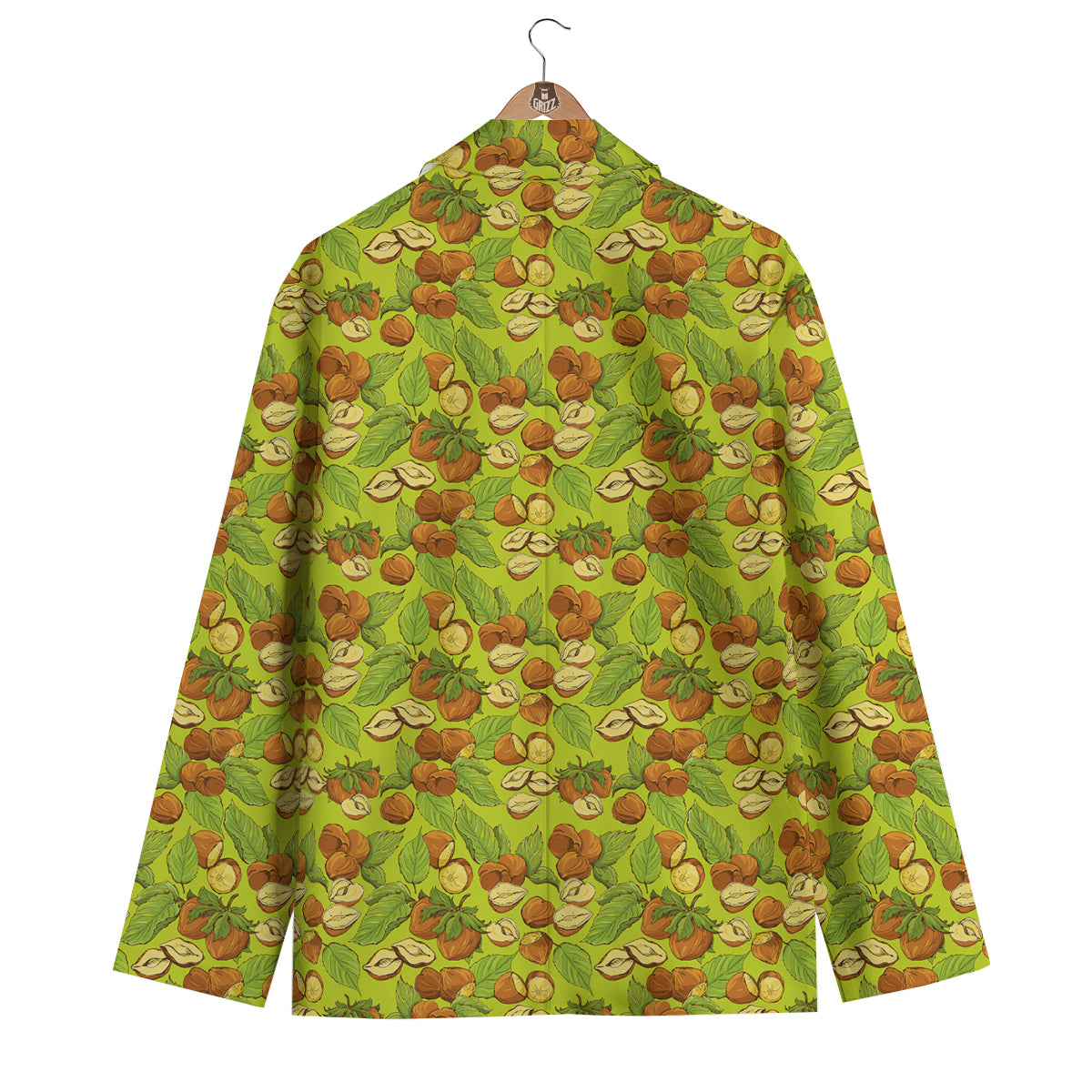 Green Hazelnuts Print Pattern Men's Blazer-grizzshop