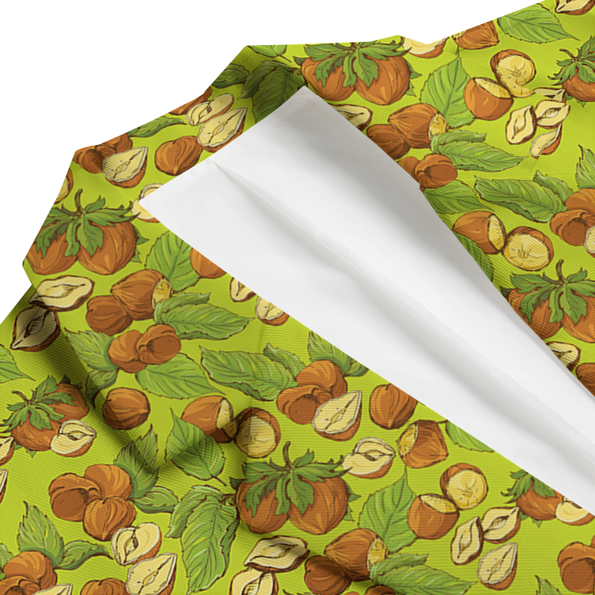 Green Hazelnuts Print Pattern Men's Blazer-grizzshop