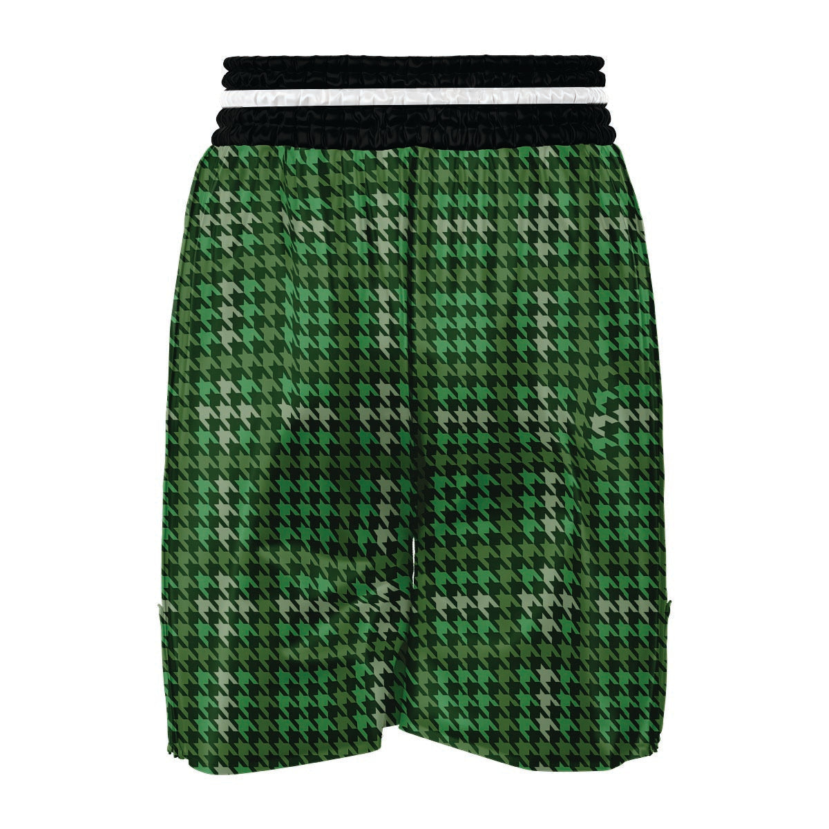 Green Houndstooth Boxing Shorts-grizzshop