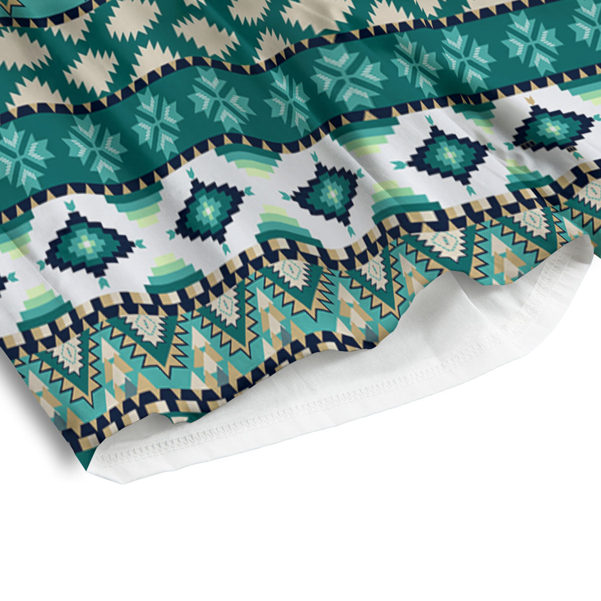 Green Indian Tribal Native Print Pattern Men's Athletic Shorts