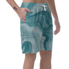 Green Ink Marble Men's Shorts-grizzshop