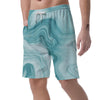 Green Ink Marble Men's Shorts-grizzshop