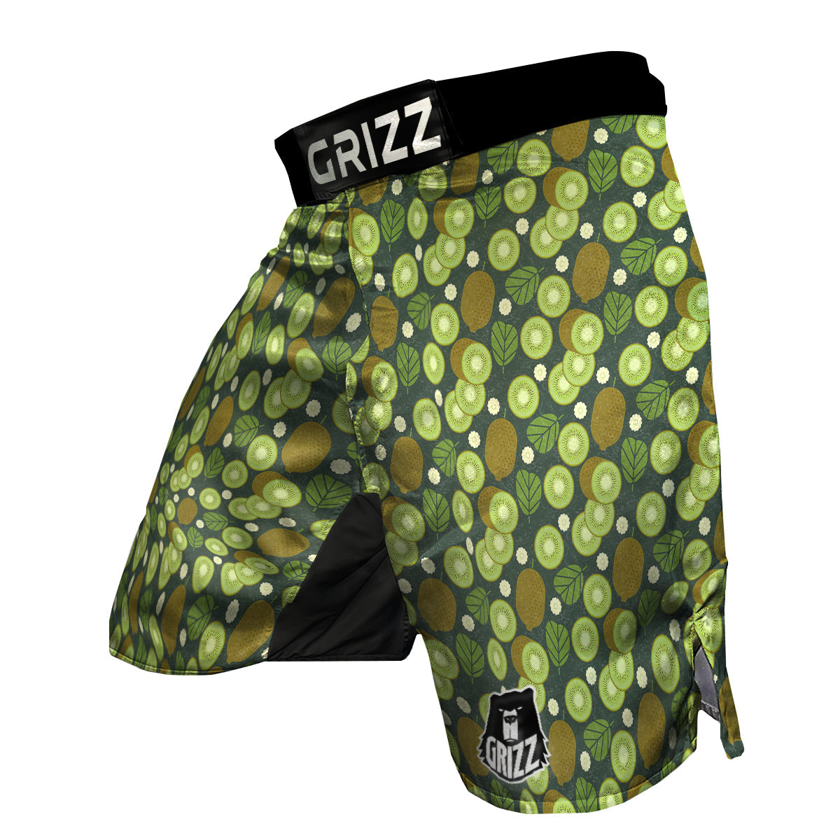 Green Kiwi Sliced Vintagecolor Print Pattern MMA Shorts-grizzshop