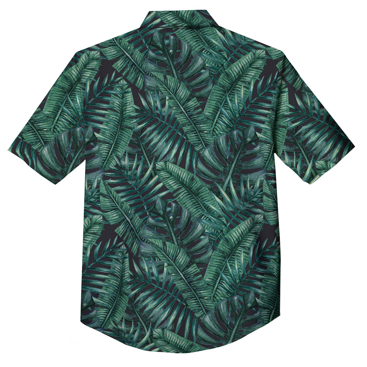 Green Leaf Tropical Print Pattern Button Up Shirt-grizzshop