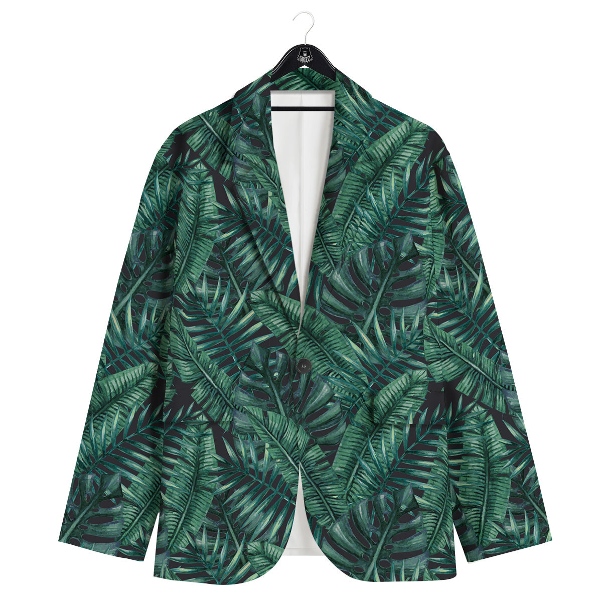 Green Leaf Tropical Print Pattern Men's Sport Coat-grizzshop