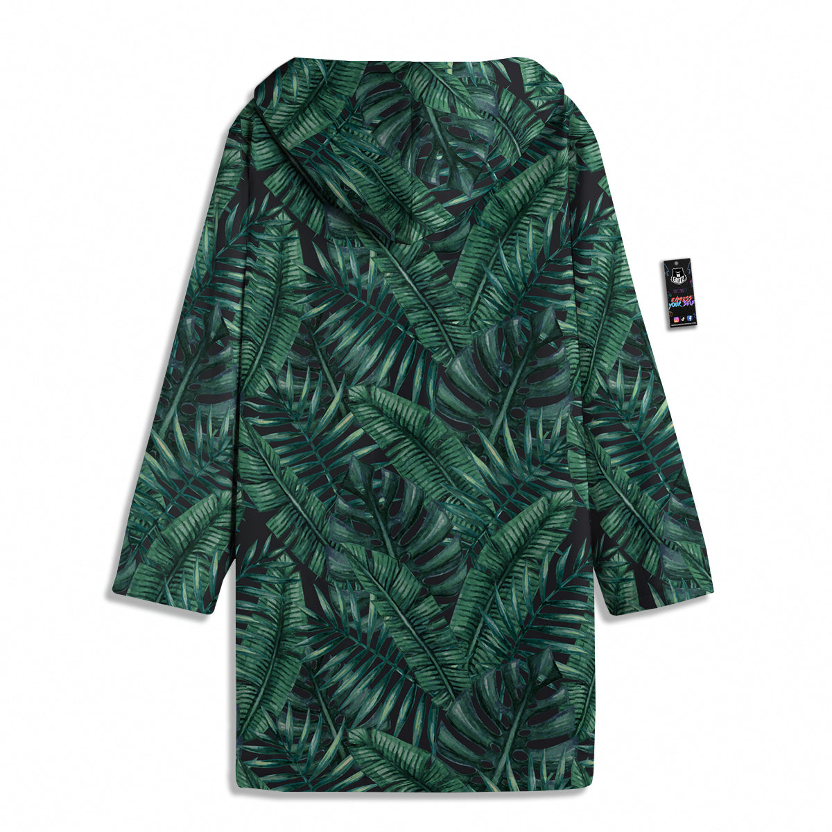 Green Leaf Tropical Print Pattern Men's Windbreaker Jacket-grizzshop