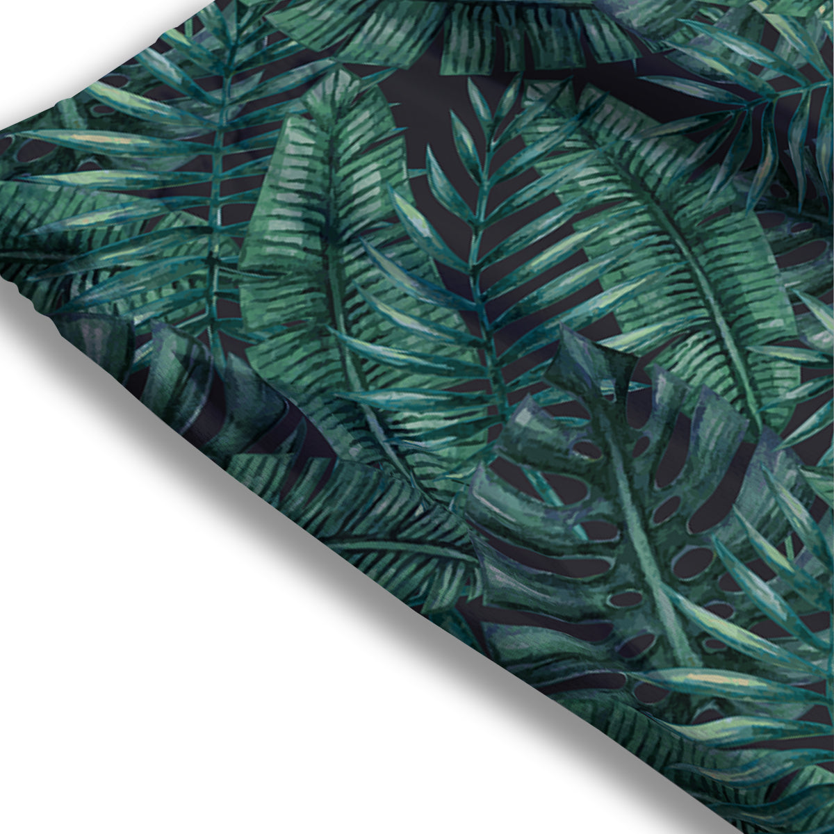 Green Leaf Tropical Print Pattern Mesh Shorts